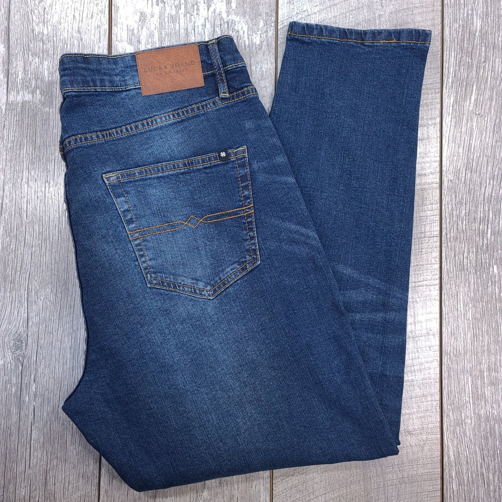 Lucky Brand Athletic Slim Jeans Mens 42x30 Blue Medium Wash Denim